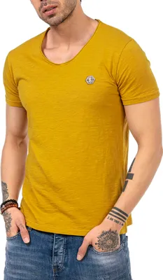Produktbild von Red Bridge Herren V-Neck T-Shirt Mustard S