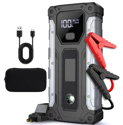 Produktbild von GL985 Starthilfe Powerbank 12V 3000A, Auto Batterie Booster für Benzin bis 9,0L & Diesel bis 7,0L, LED-Licht, USB-Ausgang
