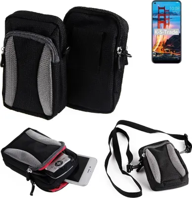 Produktbild von K-S-Trade Holster Schutz Hülle kompatibel mit ZTE Blade V2020 Handy Hülle Gürteltasche Umhängetasche mit Zusatzfach schwarz
