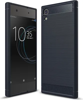 Produktbild von Sony Xperia XA1 TPU Case Carbon Fiber Optik Brushed Schutz Hülle Blau