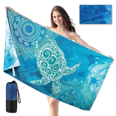 Zdjęcie produktu dla Ręcznik plażowy z mikrofibry, 180 x 90 cm, zapobiega przywieraniu piasku, szybko schnie, lekki