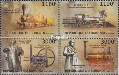 Produktbild von Briefmarken Burundi 2012 Mi 2938-2941 (kompl.Ausg.) postfrisch Frühe Dampflokomotiven