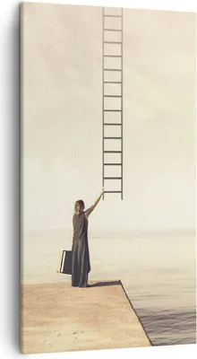 Produktbild von Bild auf Leinwand - Leinwandbild - Einteilig - Symbol Frau Leiter - 45x80cm - Wand Bild - Wanddeko - Wandbilder - Leinwanddruck - Bilder - Wanddekoration - Leinwand bilder - Wandbild - PA45x80-4339
