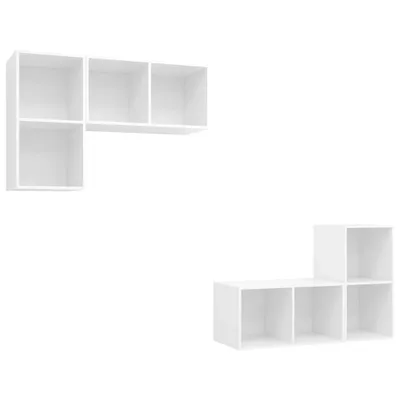 Image de Meubles TV muraux 4 pcs Blanc Bois d'ingénierie