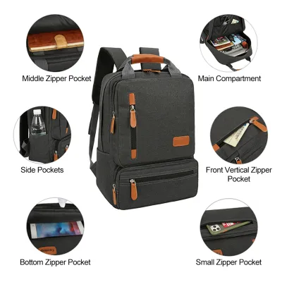Zdjęcie produktu dla Plecak na laptopa dla mężczyzn i kobiet, 3-częściowy zestaw plecaków, plecak na laptopa, torba na ramię, mała torba, do podróży, szkoły, biznesu, pracy, uniwersytetu