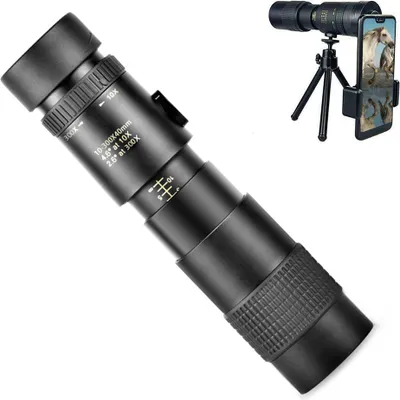 Produktbild von 10-300x40mm Zoom Monokular Teleskop kompakt wasserdicht mit Smartphone -Halter Stativ für Wandercamping Vogelbeobachtung
