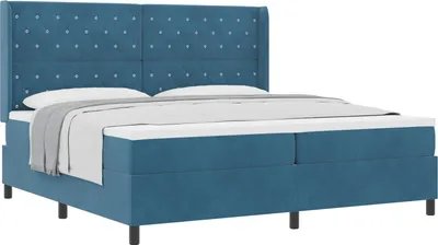 Immagine prodotto di Letto boxspring vidaXL con materasso e testiera, blu, 200 x 200 cm, in velluto