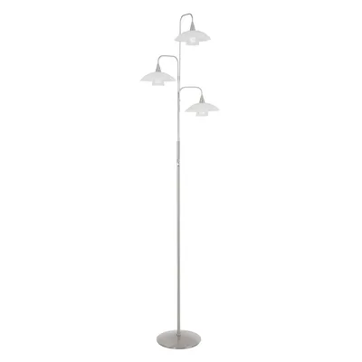 Produktbild von Steinhauer Stehleuchte Tallerken 3-flammig Silber Matt/ Weiß 46x46cm