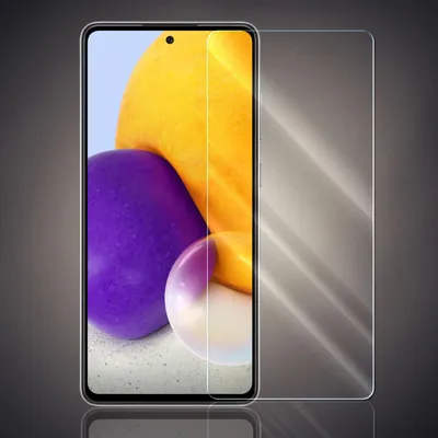Produktbild von Panzer Folie für Samsung Galaxy A72 / A72 5G Echt Glas Displayschutzfolie Transparent Glasfolie 9H Härtegrad Schutzglasfolie