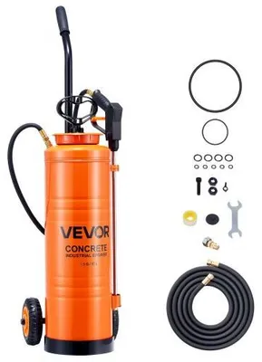 Produktbild von VEVOR Hochleistungssprühgerät Industriell 17 L Drucksprüher Edelstahl 1,7-4,1 Bar, Drucksprühgerät mit Rollen 2 Wechseldüsen Pistolengriff 1,2 & 3 m Schlauch, Sprühgerät für Schalöl & Bauarbeiten
