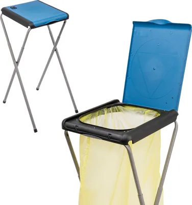 Produktbild von ONVAYA® Müllsackständer | blau | bis 120 Liter | mit Deckel | höhenverstellbar | aus Metall | für den gelben Sack
