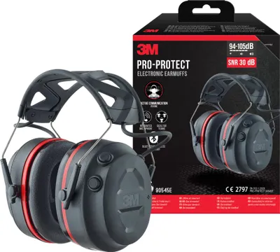Produktbild von 3M™ Pro-Protect Bluetooth Kapselgehörschutz SNR 30 dB, Schwarz, Kabellos