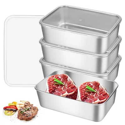 Produktbild von Lebensmittelaufbewahrungsboxen groß 2000 ml - Edelstahl - Luftdicht - Stapelbar - Spülmaschinenfest - Vorratsbehälter für Lebensmittel - Lebensmittelbehälter
