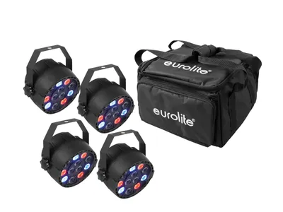 Productafbeelding van EUROLITE Set: 4 LED PAR-spots + transporttas (20000539)