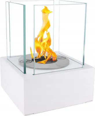 Imagen del producto de Chimenea de bioetanol independiente, 13x13x17 cm, color blanco estructurado mate