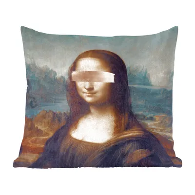 Produktbild von MuchoWow® Zierkissen Sofakissen Wohnzimmer Dekokissen 60x60 cm Mona Lisa - Leonardo da Vinci - Kunst - Sitzfläche - Foto Polster