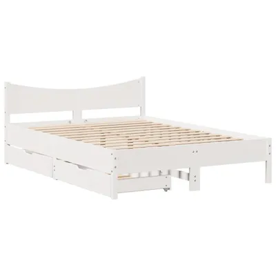 Obrázek produktu pro Rám postele se zásuvkami bílý 135 x 190 cm masivní borovice