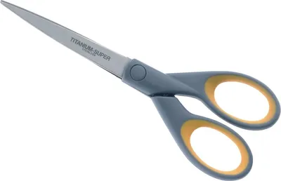 Produktbild von Schere TITANIUM Super 18cm gelb/grau Packung mit 6 Stück