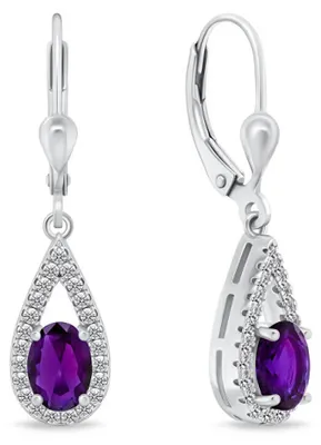 Immagine prodotto di Orecchini in argento con zirconi viola EA310WAM