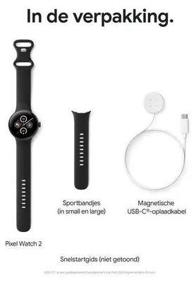 Produktbild von Google Pixel Watch 2 - Smartwatch - Champagne Gold Aluminium - intelligente Uhr mit Active Armband - Flouroelastomer - Hazel - Bandgröße: S/L
