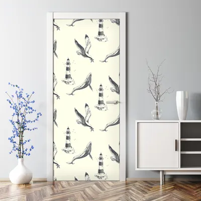 Produktbild von Dekorative Türposter Aufkleber selbstklebend Klebefolie Abnehmbarerdeko See vintage 77 x 200 cm