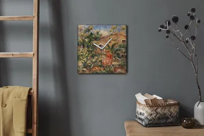 Produktbild von Coloray Hodiny Unikátní 30x30 cm  Tiché hodiny Pro obývací pokoj a kuchyň Nástěnné hodiny Plátno Bílé ručičky hodin - Lesní žena
