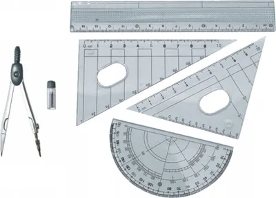 Produktbild von Schulgeometrie-Set 6-teilig und Zirkel