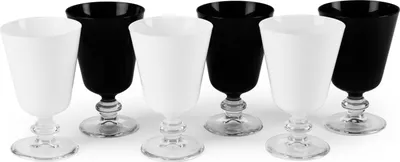Image de Excelsa Set De 6 Verres Noble Verre 8,5X13X8,5 Cm Blanc/Noir