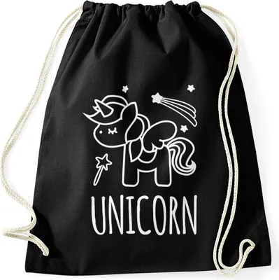Produktbild von Turnbeutel Einhorn Unicorn Moonworks® schwarz unisize