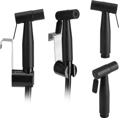 Produktbild von Schwarze Edelstahl Handdusche Bidet Tuch Windel Reinigungs-Spritzkit Badezimmer