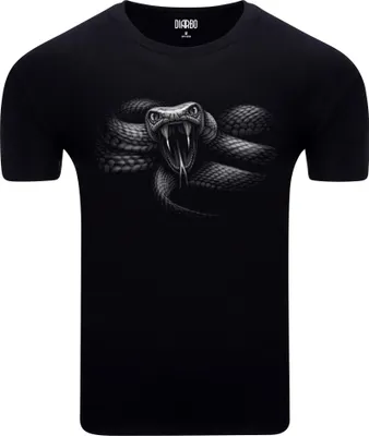 Produktbild von Diarbo Herren T-Shirt mit Tierliebhaber Druck Schlangenporträt Schwarz Gr.XXL