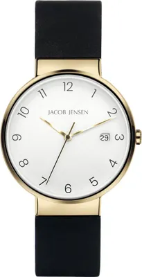 Jacob Jensen 186 Herrenarmbanduhr Titan Quarz Goldfarben 1