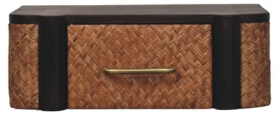 Produktbild von Artisan Furniture Massivholz-Wandschublade in Rattan-Optik, gewölbt