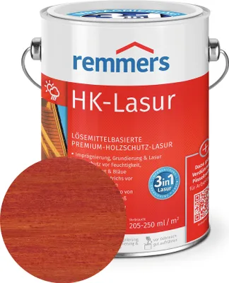 Zdjęcie produktu dla Remmers HK-Lasur 3w1 mahoń, 0,75 l, zewnętrzna bejca do drewna, potrójna ochrona drewna z impregnacją + podkład + lazura, ochrona przed wilgocią i promieniowaniem UV