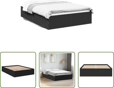 Produktbild von The Living Store Bettgestell Schwarz 120x190 cm Holzwerkstoff