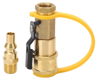 Productafbeelding van Gas-snelkoppeling, 1/4-inch adapter met automatische ontgrendeling en afsluitklep