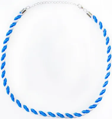 Produktbild von German Wear, Trachtenkordel Kordel Kette Anhänger Satin blau weiß Trachten Tracht