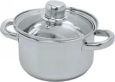 Produktbild von Edelstahl Fleischtopf Kochtopf Bratentopf Topf Induktion mit Glasdeckel GROSSE 24 cm