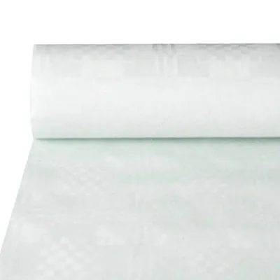 Produktbild von 56 Rollen Papiertischtuch mit Damastprägung 50 m x 1,2 m weiss