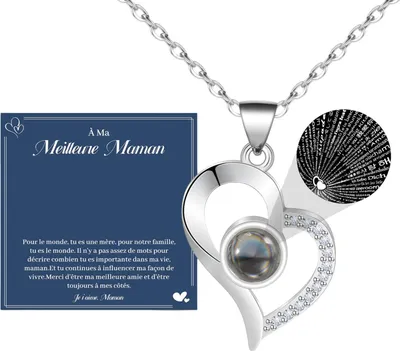 Produktbild von Halskette Damen Silber Edelstahl Geschenk für Mama Muttertag Gravur Etui