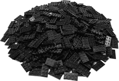 A pile of black LEGO bricks.