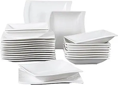 Zdjęcie produktu dla Zestaw naczyń Famanu, elegancki design – kremowy biały
