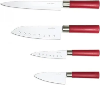 Produktbild von Cecotec 01003, Messer-Set, Edelstahl, Polypropylen, Edelstahl, Rot, Box
