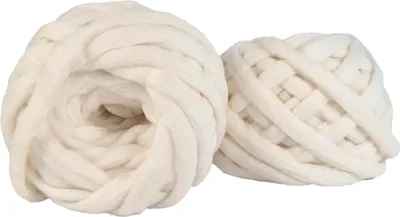 Produktbild von NaturWeiß Kammzug-Garn aus recycelter Baumwolle 150g 1 Stück