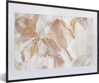 Produktbild von MuchoWow® Gerahmtes Poster Farbe - Weiß - Abstrakt 60x40 cm - Poster mit Schwarzem Bilderrahmen Wandposter Rahmen Foto Bilder - Schlafzimmer - Plakat in Rahmen - Drucken