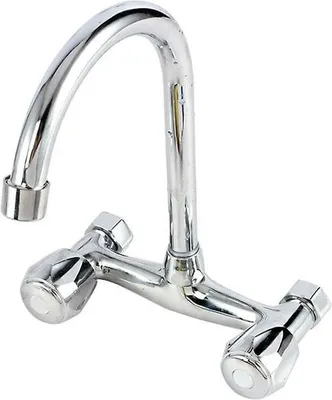 Obrázek produktu pro Kuchyňský kohoutek Wandgemälde Dvojitý kohoutek k umyvadlu (stříbrný)