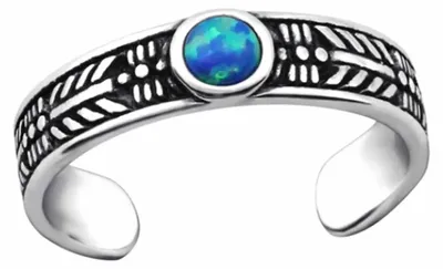 Produktbild von Zehenring Zehring breiter Türkis Stein 925 Silber