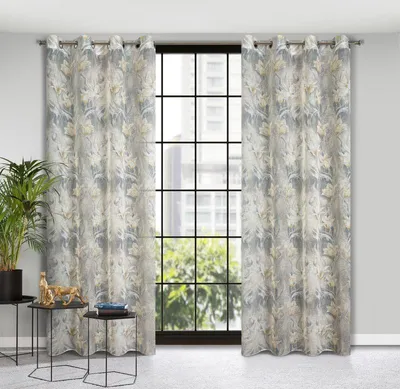 Obrázek produktu pro Eurofirany 399098, Sheer, Béžová, Vzorovaný, Polyester, Průchodka, 130 g/m²