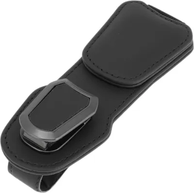 Produktbild von Auto Sonnenbrillen Clip Mit Magnetischem Universellem Sonnenblenden Brillenhalter Clip Kunstleder/Metall Schwarz 13.5x5cm 1 Stš¹ck