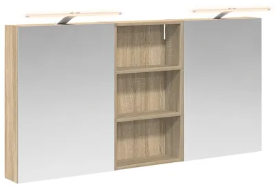 Immagine prodotto di vidaXL Set di 3 armadietti da bagno, 140 x 14,5 x 70 cm, materiale composito di legno